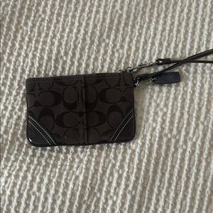 Coach Brown Signature Wristlet